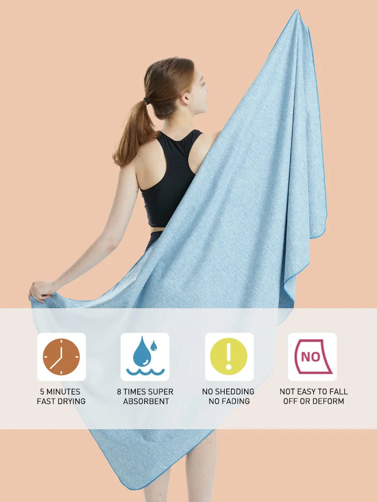 Microfiber Quick Dry Gym Towel – Silver ION Odor-Free Absorbent Workout Towel for Fast Sweat Drying
