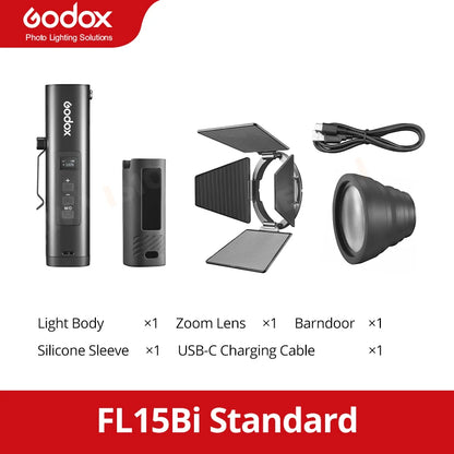 Godox FL15Bi Bi-Color LED Video Light - 2800K–6500K Portable Handheld Light with 11 FX Effects for Photography & Vlogging