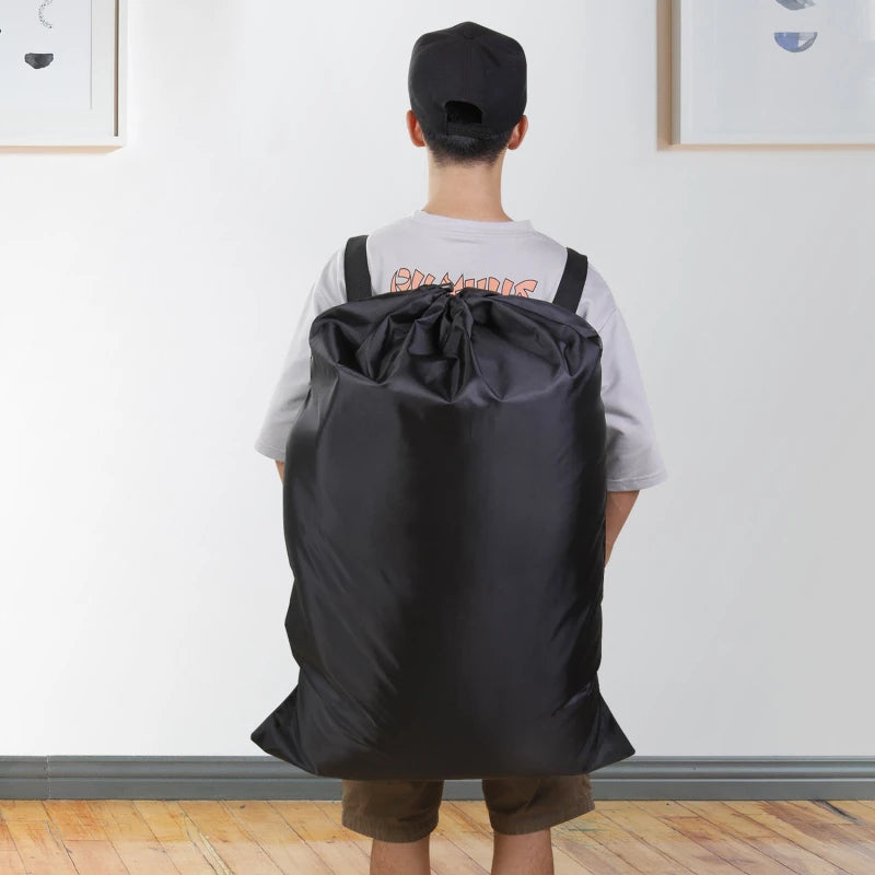 Large Heavy-Duty Polyester Laundry Bag — Drawstring Backpack for School & Camping