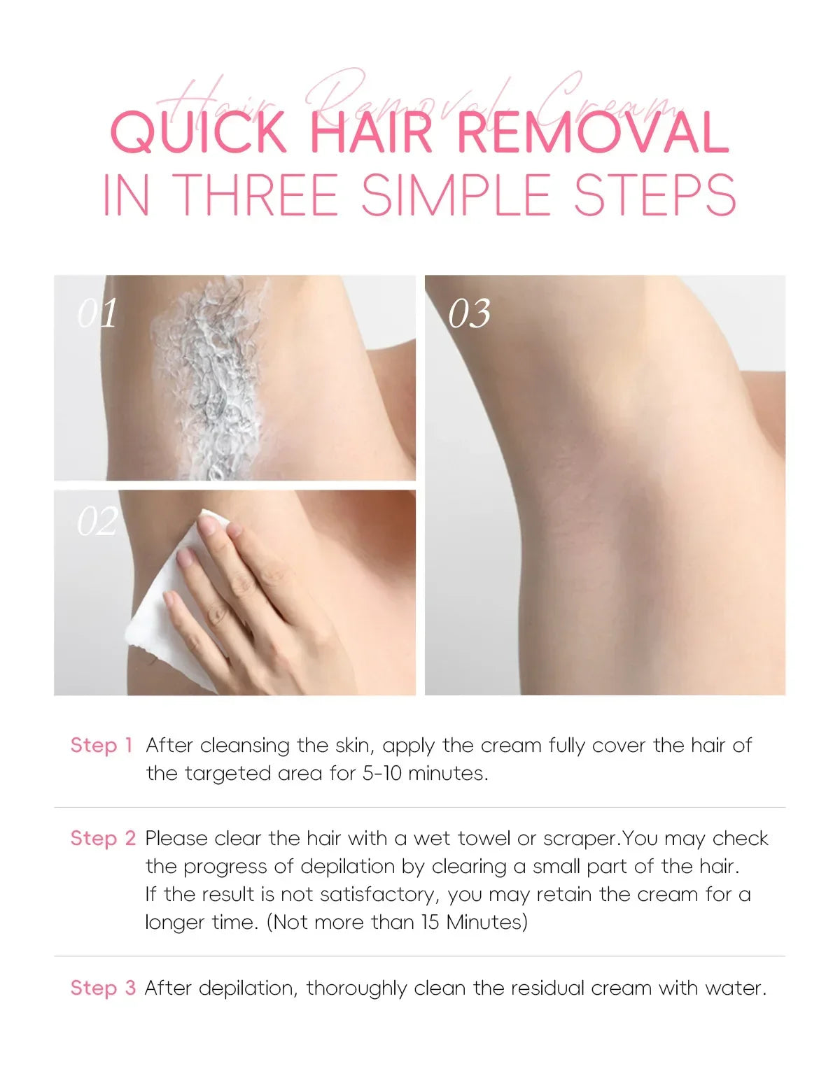 LAIKOU Hair Removal Cream for Men & Women — Painless Body & Intimate Area Epilator with Hair Growth Inhibitor, 50g