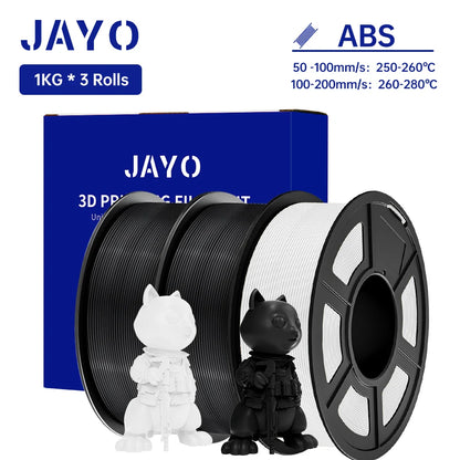 JAYO ABS 3D Printer Filament 1.75mm – High Toughness 1KG/Roll, Available in 1/2/3/5/10 Rolls