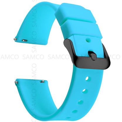 Silicone Quick Release Watch Bands 14–24mm for Samsung Galaxy, Garmin & Huawei - Soft Rubber Replacement Watch Straps
