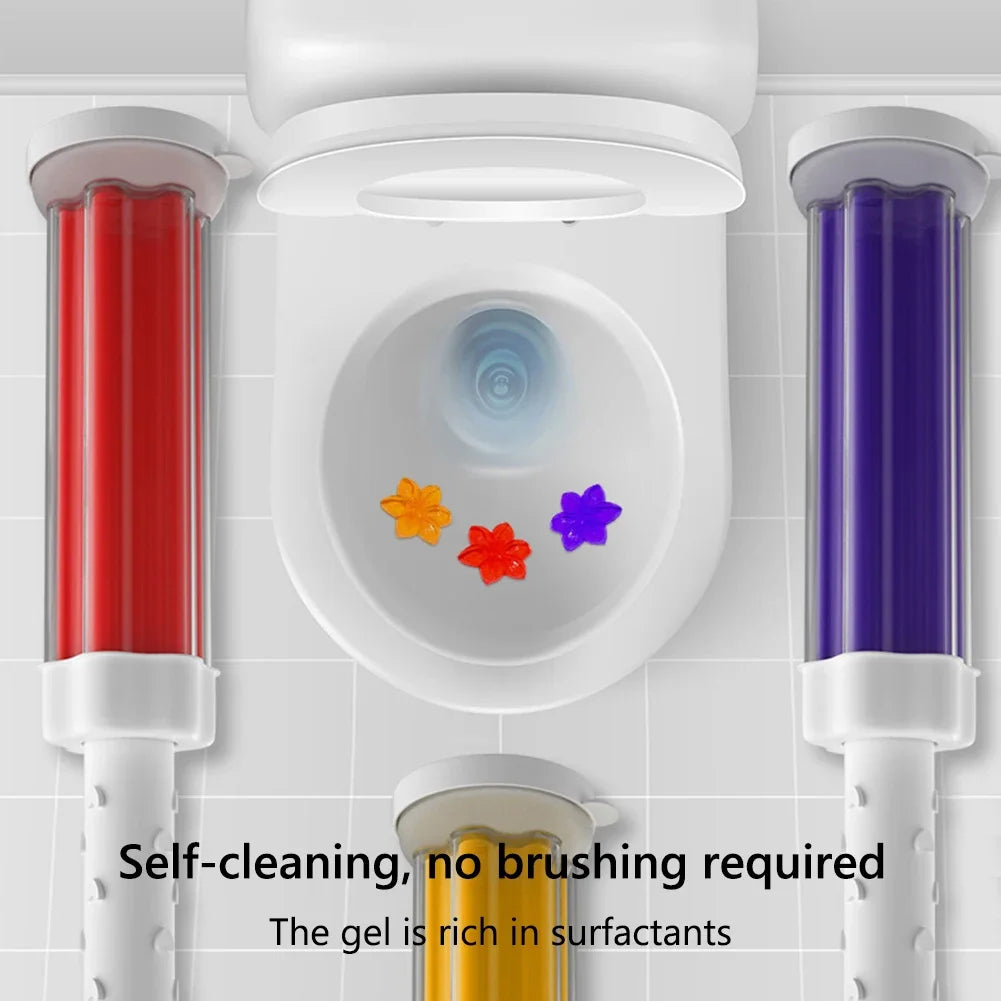 1/5-Pack Floral Toilet Cleaner Gel - Odor-Removing Aromatic Gel for a Fresh, Clean-Smelling Bathroom