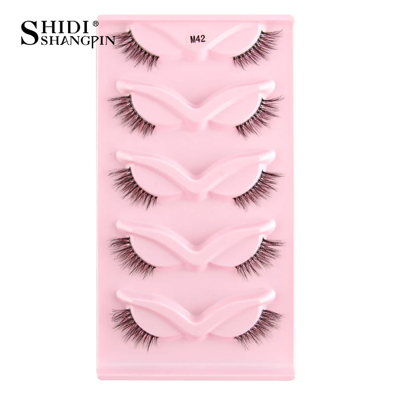 SHIDISHANGPIN 3D Half Cat Eye Lashes – Natural Winged Fox Faux Mink Eyelashes for Makeup