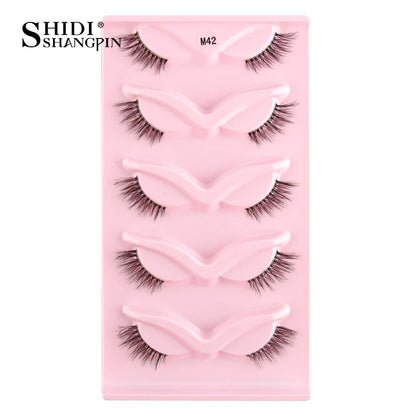 SHIDISHANGPIN 3D Half Cat Eye Lashes – Natural Winged Fox Faux Mink Eyelashes for Makeup