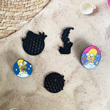 The Simpsons Cartoon Enamel Brooch Set - Funny Anime-Inspired Badges for Halloween Costumes, Christmas, and Birthday Gifts