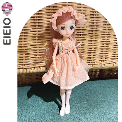 26cm BJD Doll for Girls – Purple Hair Fashion Princess with Big Eyes & Accessories Gift