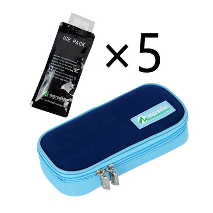 Mega Insulin Cooler Box – Portable Medium-Sized Insulated Travel Case for Diabetics with Nylon Fabric & Aluminum Foil Lining