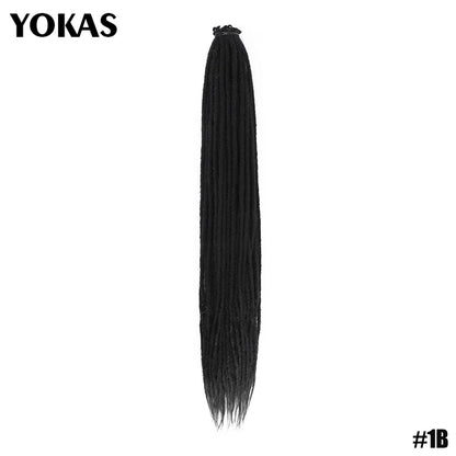 YOKAS Handmade Dreadlock Extensions - Synthetic Crochet Braided Hair 24 36 Inch Long Faux Locs for Women
