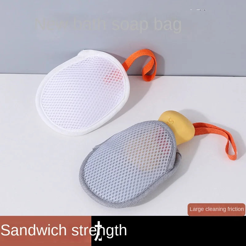 Foaming Soap Bag Mesh Pouch - Massage Exfoliator & Bathing Bubble Maker for Body Cleansing