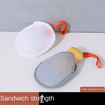 Foaming Soap Bag Mesh Pouch - Massage Exfoliator & Bathing Bubble Maker for Body Cleansing