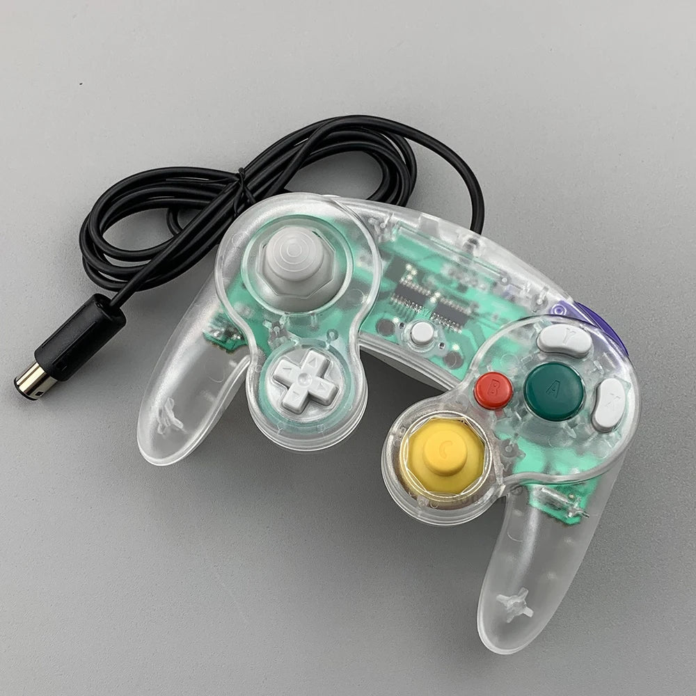 Transparent Wired Game Controller for GameCube NGC – Replacement Handheld Joystick for Video Game Console