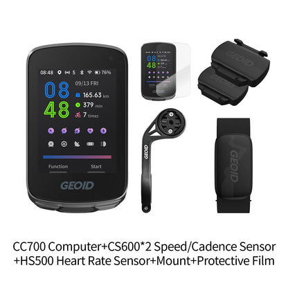 GEOID CC700 GPS Bike Computer - 2.8-Inch Color Screen Cycling Speedometer with Route Navigation, WiFi & Waterproof Design