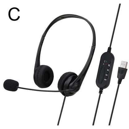 3.5mm/USB Wired Computer Headset – Stereo Earphones with Noise-Cancelling Microphone for Chat, Online Teaching & Video Conferencing