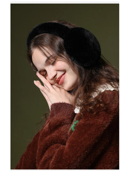 Maikun Thermal Earmuffs for Autumn & Winter - Thickened Cycling Ear Bags Imitation Rabbit Marten Ear Warmers