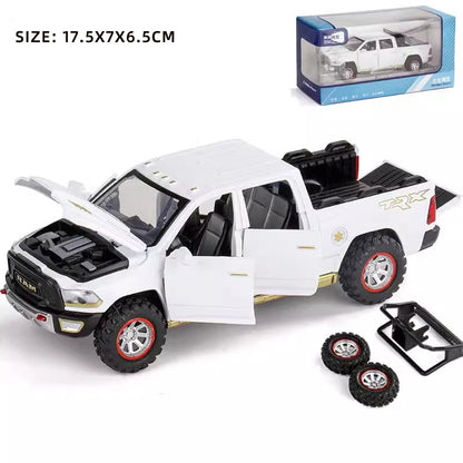 1:32 RAM Pickup Truck Alloy Model – Sound, Light & Spring-Back Action Toy for Kids’ Adventure Play