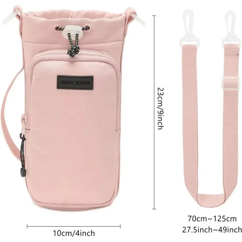 Unisex Water Bottle Carrier Bag with Strap – Insulated Crossbody Sling with Phone Pocket for Travel & Outdoor Use