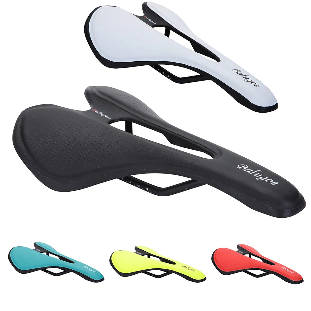 MTB Bike Saddle - PU Leather Gel-Filled Shockproof Comfort Seat for Mountain & Road Bicycles