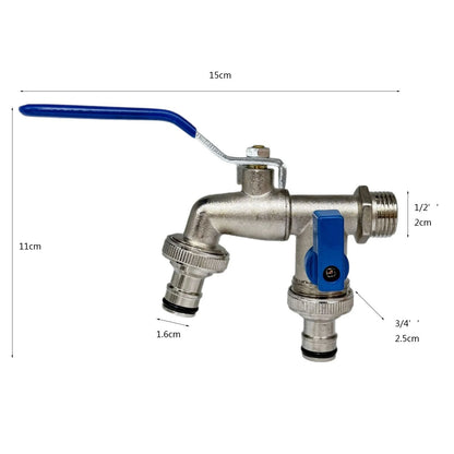 Brass Garden Water Faucet - 1/2" Ball Valve Tap with Easy-Turn Lever Handle for Outdoor Water Supply