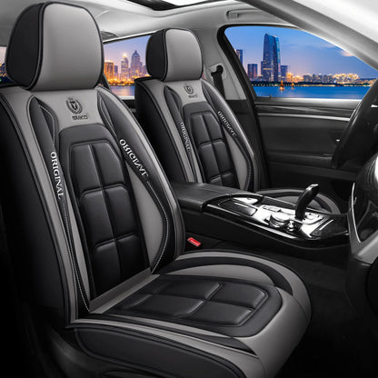 Universal Leather Car Seat Cover – All-Season Full-Coverage Cushion for Driver and Passenger Seats
