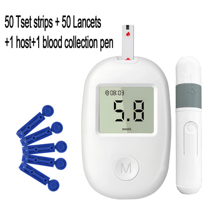 Blood Glucose Meter Kit - Digital Diabetes Monitor with 50 Test Strips and Lancets for Blood Sugar Testing