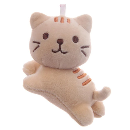 Six-Color Cute Cartoon Cat Plush Pendant - Tilt-Head Kitten Doll for Backpacks, Christmas, Halloween, and Gifts