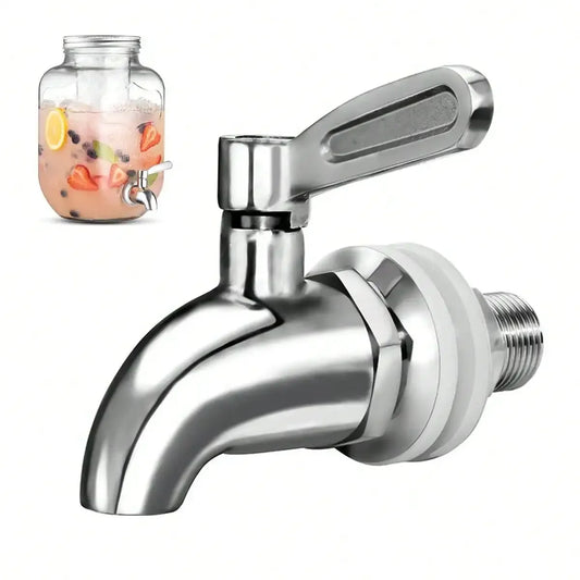 Stainless Steel Beverage Dispenser Spigot - Replacement Faucet for Cold Drinks, Beer, Juice, Wine Barrel & Drink Dispensers