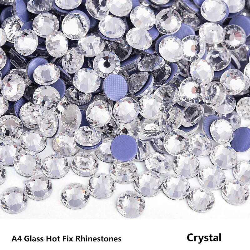Bobohoo HotFix Crystal Rhinestones SS6-SS30 – Glitter Iron-On Strass Gems for Clothing, Dresses & DIY Crafts
