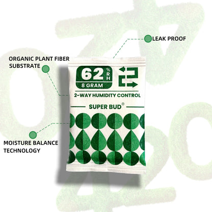 2-Way Humidity Control Packs – 4g/8g, 62% RH Humidifier for Herbs, Flowers & Storage Moisture Balance