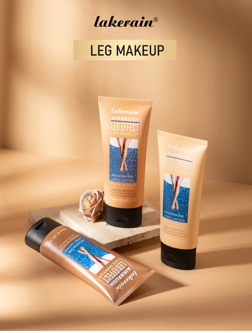 Waterproof Long-Lasting Leg Makeup Lotion — Medium Bronze Body Foundation & Tanning Cream for Even Skin Tone