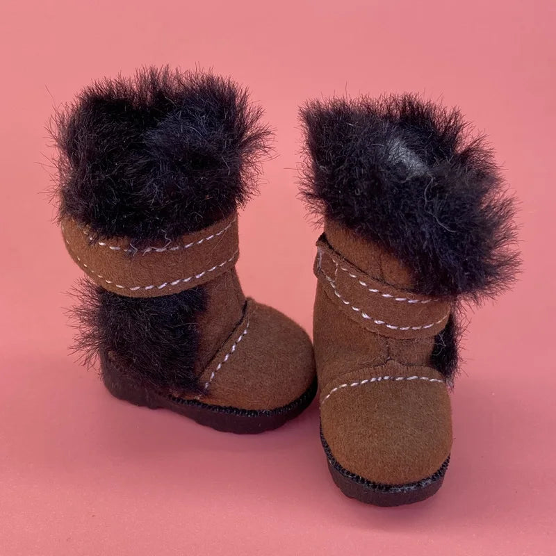 Tilda 3.2cm Doll Boots – 1/8 Mini Leather Shoes for Blythe, Azone & BJD Dolls, Casual Doll Accessories