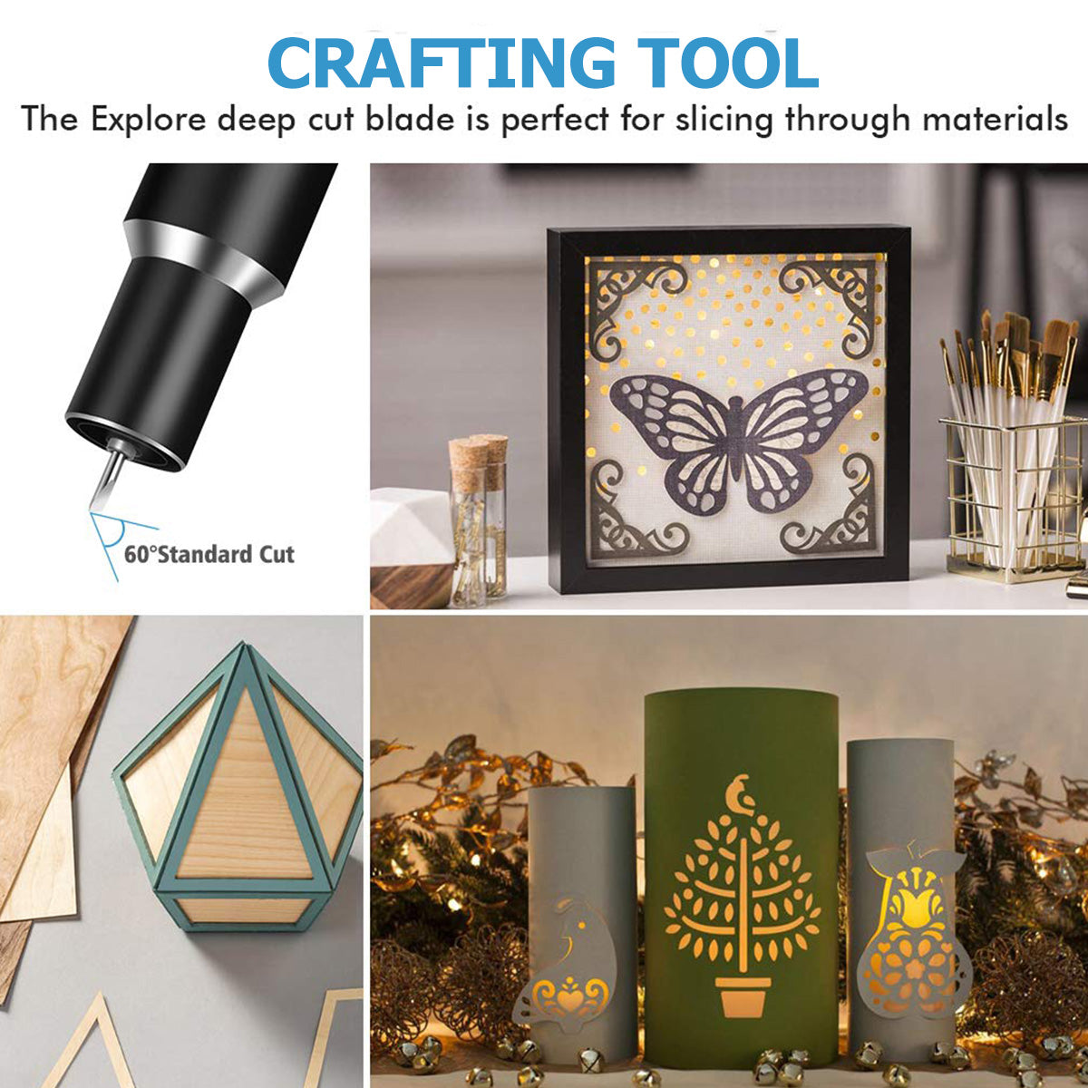 Replacement Cutting Blades for Cricut Maker & Explore Series – 30°/45°/60° Plotter Blades with Sturdy Housing