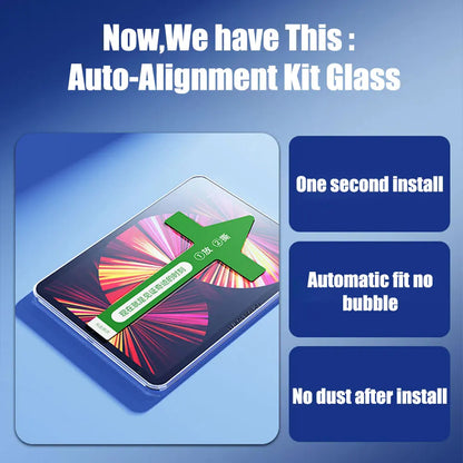 Auto Alignment Tempered Glass Screen Protector for iPad Pro & Mini – For iPad 11", 12.9", 10.9", Air 1-5, Mini 4-6