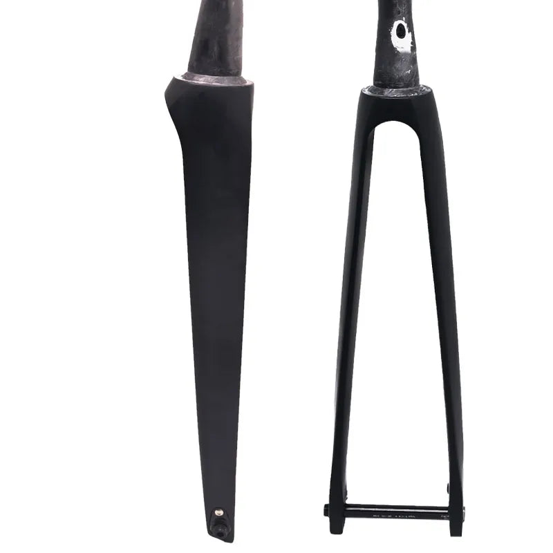 Full Carbon Bike Fork - Internal Cable Routing Thru-Axle Rigid Fork with Reinforced Carbon Fiber Construction