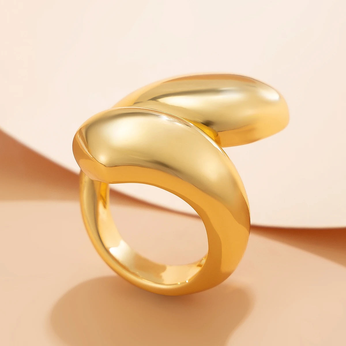 Ingemark Punk Snake Ring – Exaggerated Water Drop Geometric Adjustable Open Finger Ring for Women, Vintage Couple Jewelry