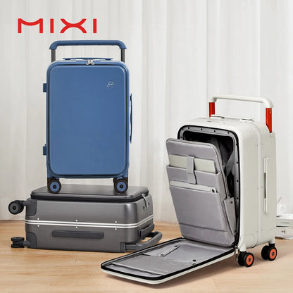 20-Inch Carry-On Suitcase - Wide Handle PC Luggage with Aluminum Frame for Men & Women Travel