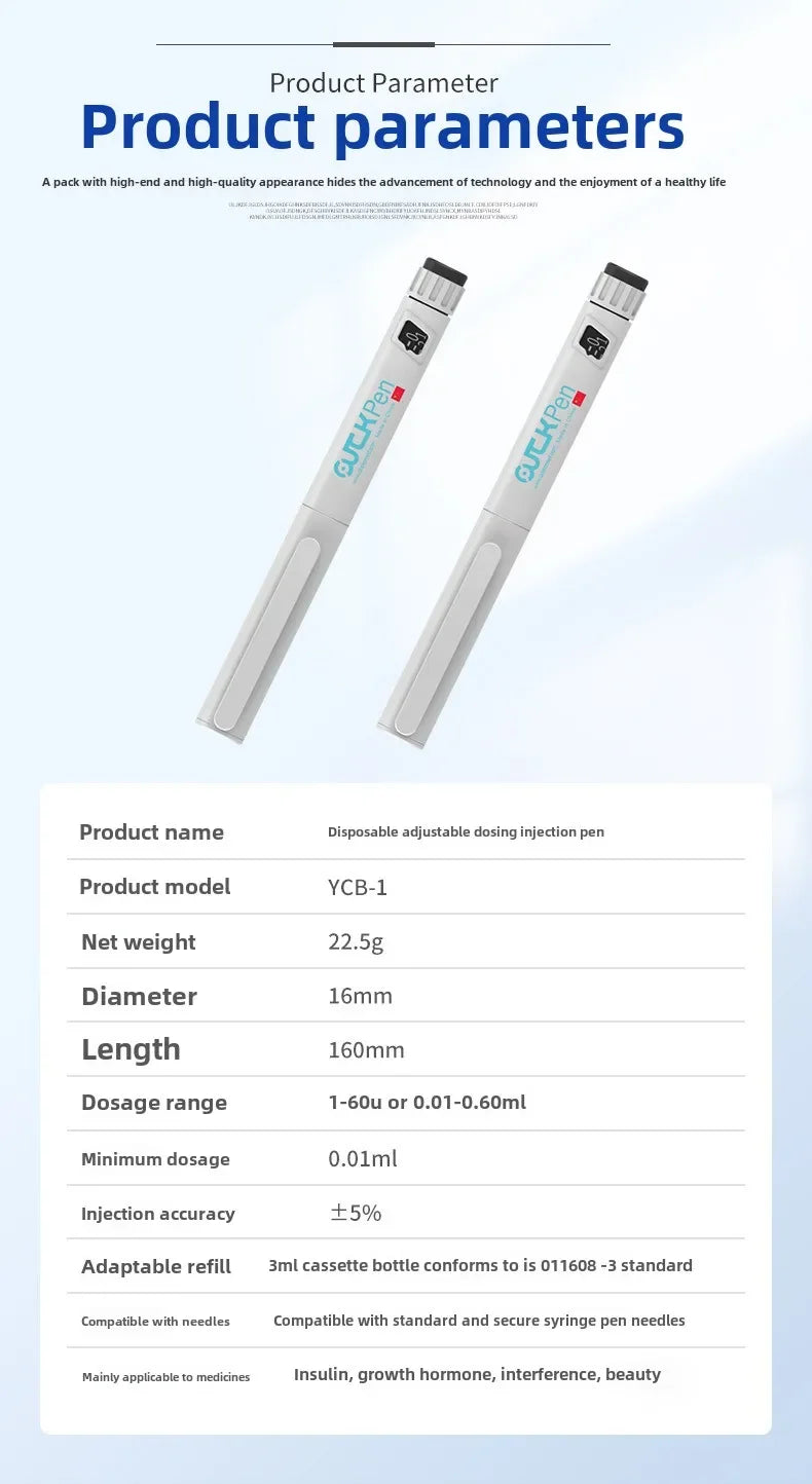Adjustable Dosage Disposable Injection Pen — Auxin & Insulin Delivery Device