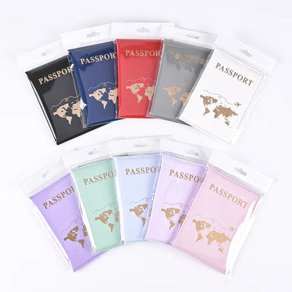 PU Passport Holder with Map Pattern - Ticket and Passport Cover, ID and Credit Card Holder Travel Accessories