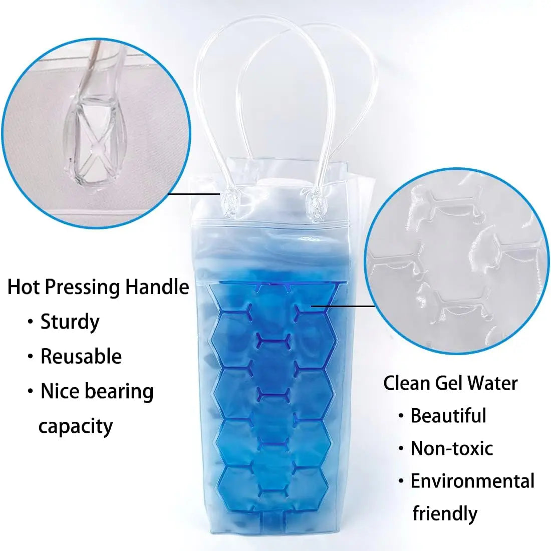 Ice Wine Bag Holder – Champagne, Beer, Whisky & Drink Cooler, Gel Cooling Chiller for Bar Accessories