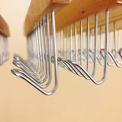 Solid Wood Clothes Drying Rack – 8-Hook Multi-Purpose Hanger for Clothes & Pants, Portable Home Organizer