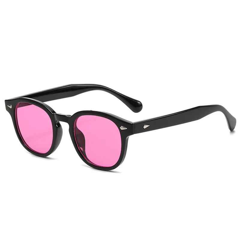 JNPCXI Retro Round Sunglasses – Punk Leopard Rivet Fashion Shades UV400 for Men & Women