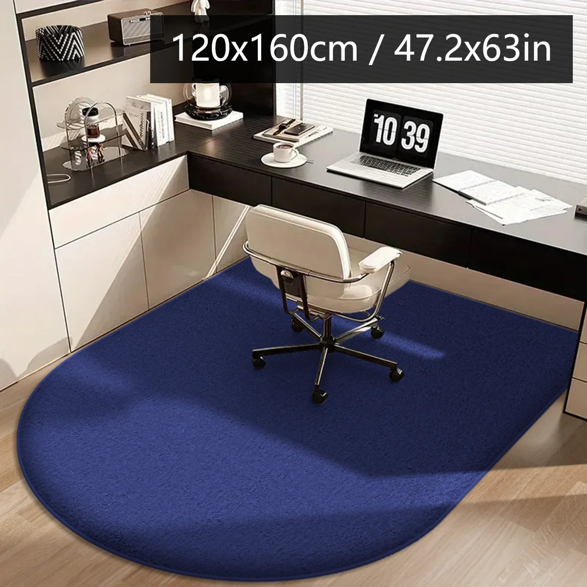Solid Color Flannel Chair Mat – Thickened Soft Floor Carpet for Computer Desk, Swivel Chair, Study & Dressing Table Use