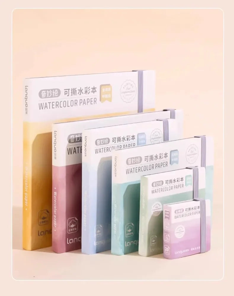 100% Cotton Mini Watercolor Paper Book – 300gsm Tearable Sketchbook Journal for Drawing & Painting