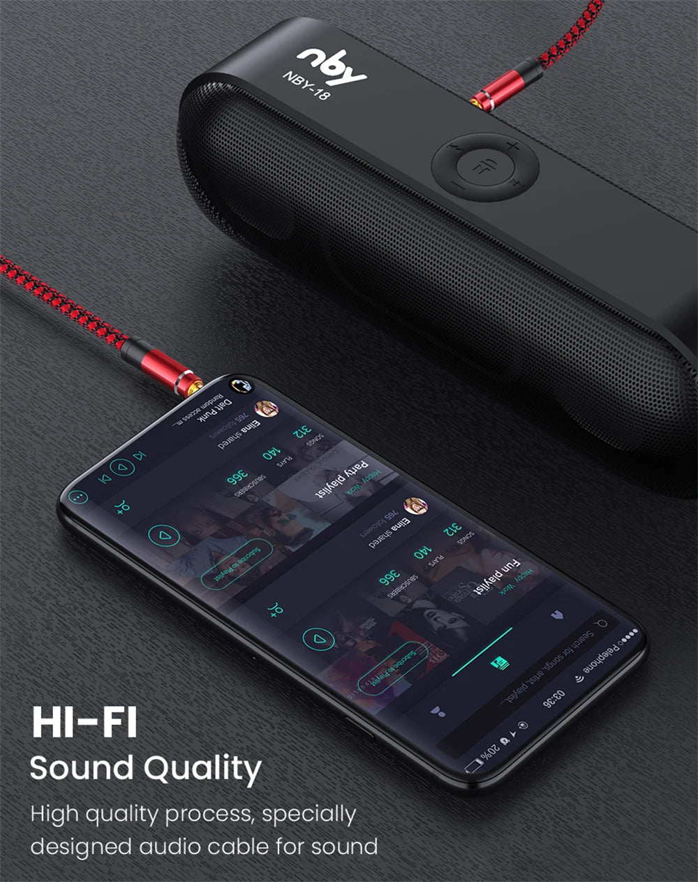 NNBILI 1.5M 3.5mm Audio Cable - Nylon Braid AUX Cable for Phone, MP3, Car Headset & Speaker Extension