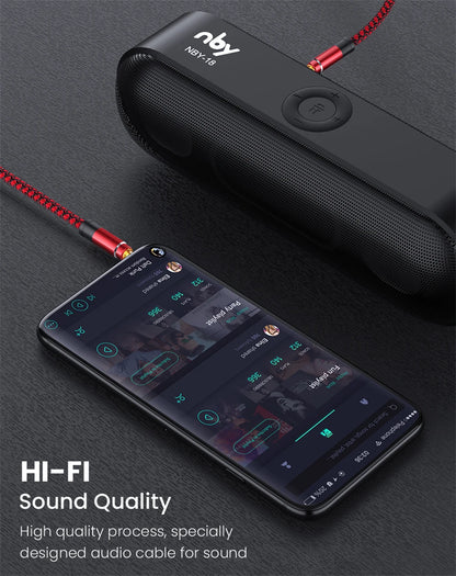NNBILI 1.5M 3.5mm Audio Cable - Nylon Braid AUX Cable for Phone, MP3, Car Headset & Speaker Extension