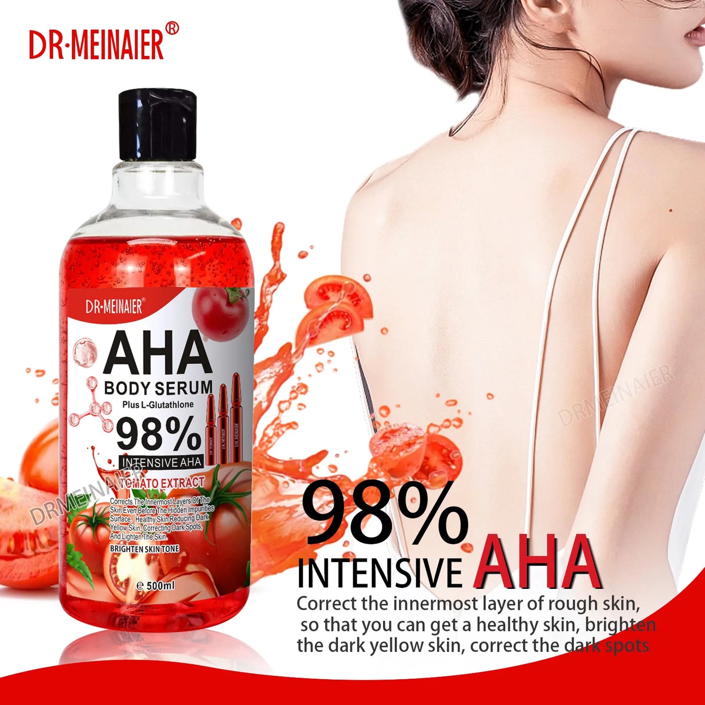 500ml AHA Moisturizing Face & Body Serum - Hydrating, Brightening & Firming Skin Care for Women & Men