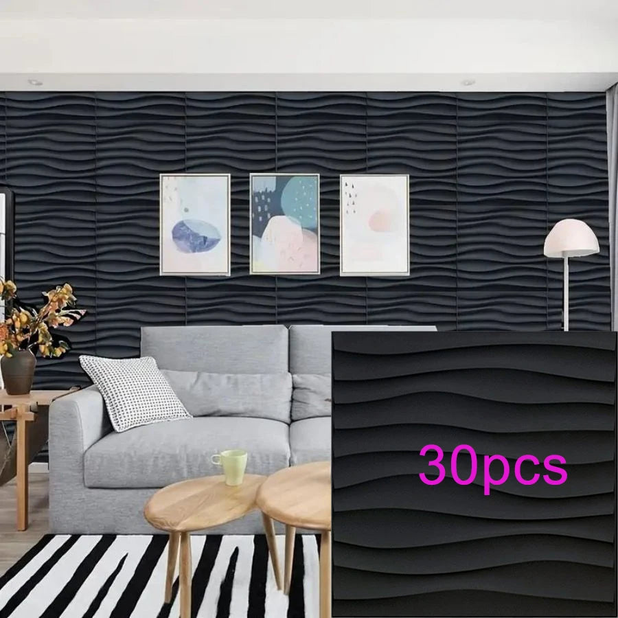 KUUJOJO 3D Textured Wall Panels – Indoor Wall Decoration for Living Room, Bedroom, Hotel, Office, Tape