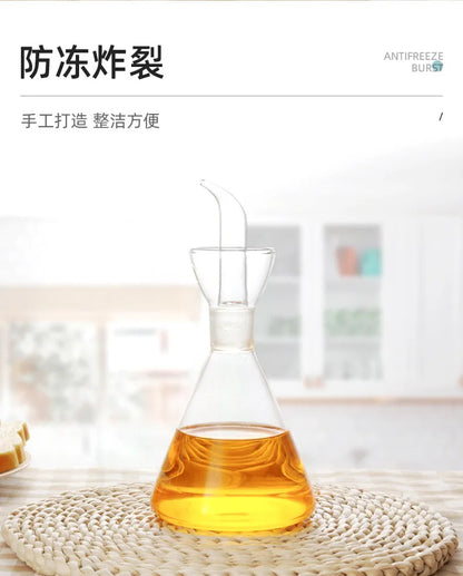 High Borosilicate Glass Oil & Vinegar Pot – Leak-Proof Kitchen Seasoning Bottle