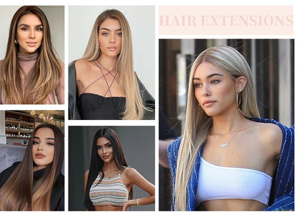 Clip-In Hair Extensions – Thick, Long Lace Weft Lightweight Synthetic Hairpieces for Women