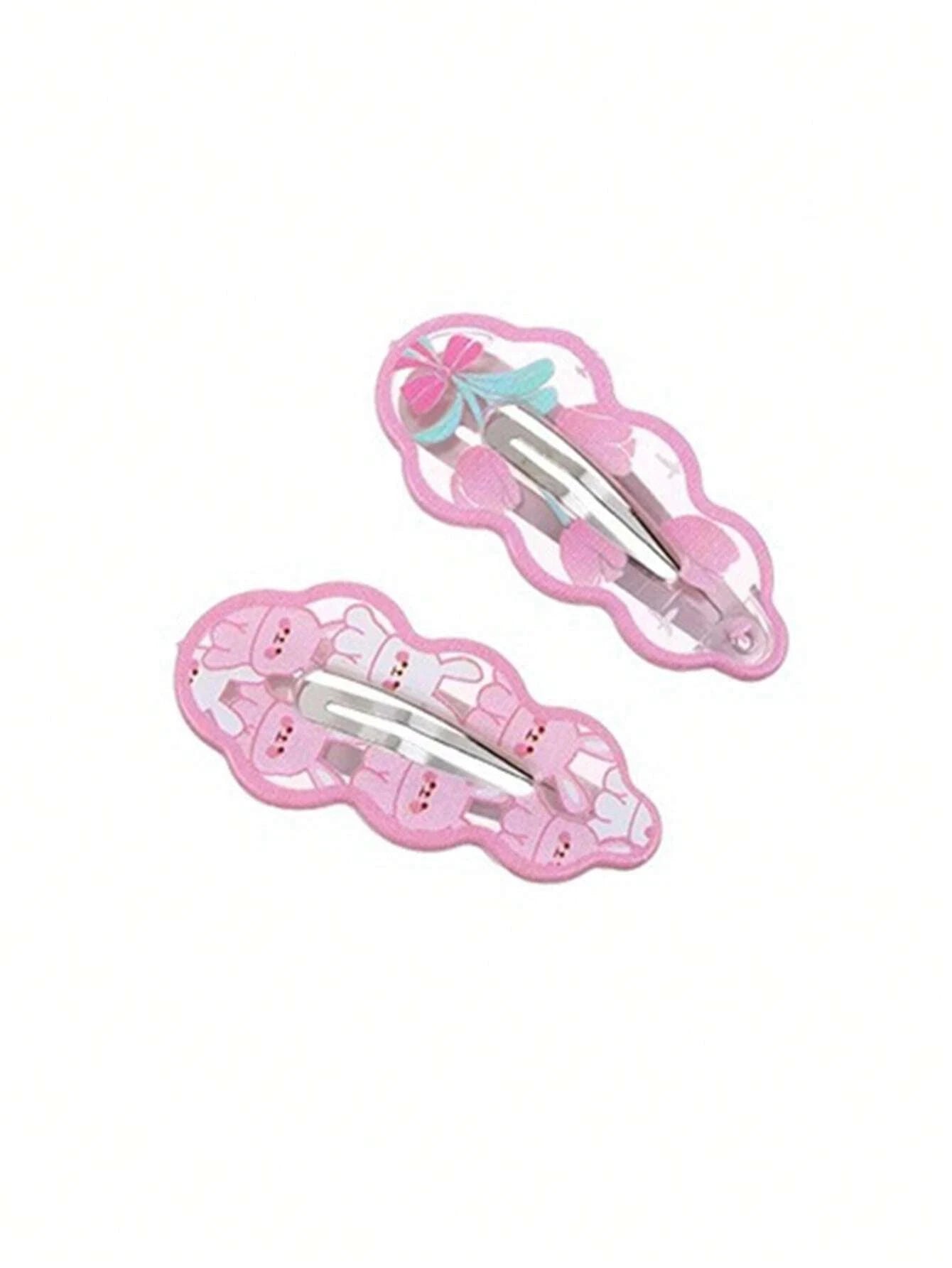 Cute Pink Rabbit Hair Clips - Bangs & Side Hair Clips for Daily Wear, School & Girls' Hair Accessories